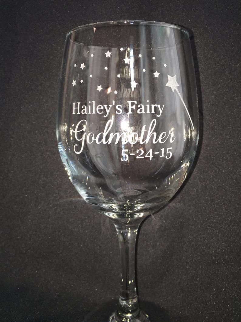 Personalized Fairy Godmother Wine Glass