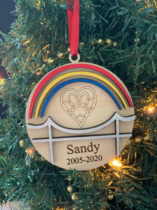 Personalized Dog Memorial Christmas Tree Ornament