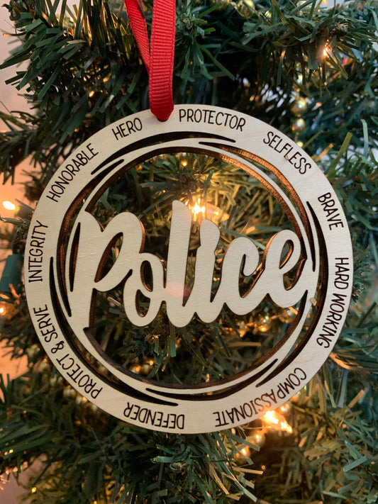 Police Christmas Tree Ornament