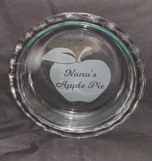 Nana's Apple Pie Easy Grab Pyrex Pie Plate