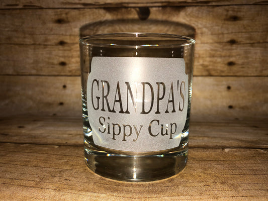 Grandpa's Sippy Cup Rocks Glass