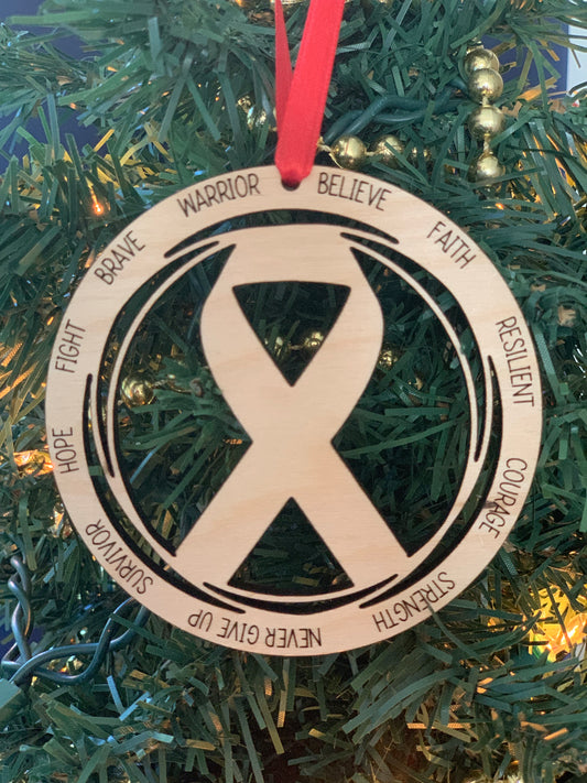 Cancer Fighter/Survivor Christmas Tree Ornament