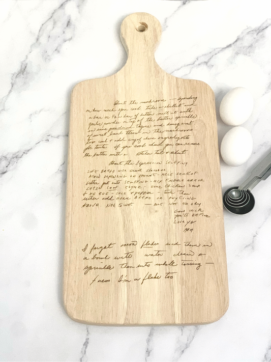 Custom recipe cutting board